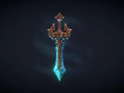 Glacial Sword 3D Model  Low-poly 3D model