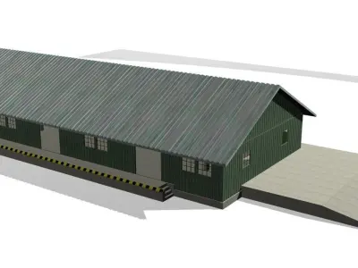 Storage building with roof 3D model
