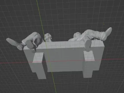 Edison and Tesla Statue 3D print model