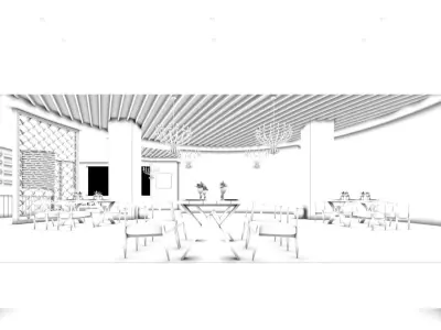 Business Restaurant - Coffee - Banquet  220 3D model