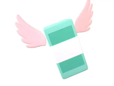 Cartoon Money With Wing V1 008 Low-poly 3D model
