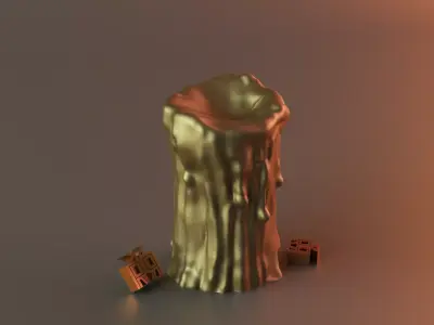 melted candle 3D print model