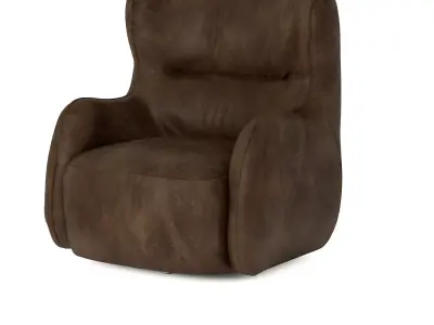 Modern Curved Swivel Armchair 3D model