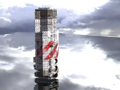 Space freighterTower 3D model 3D model