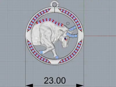 Pendant taurus ready for 3d print 3D print model