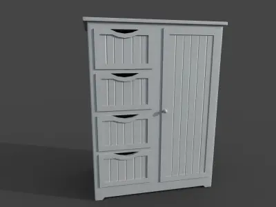 Cupboard with drawers Low-poly 3D model