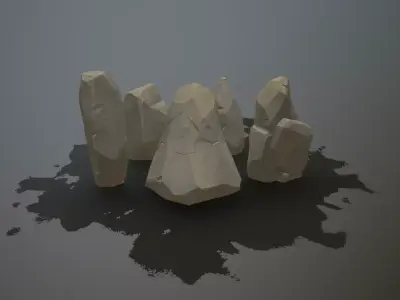 Gameready stones set of rocks Low-poly 3D model