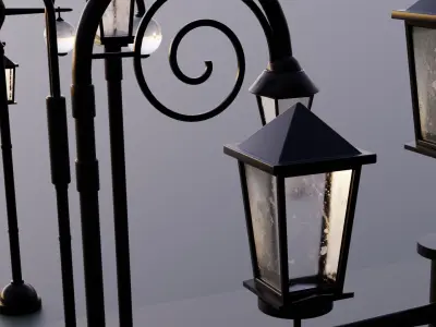 Street Lamps Low-poly 3D model