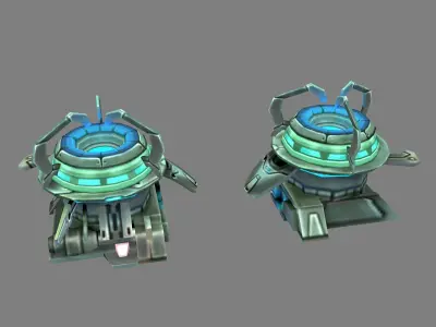 Rotating turret - laser type 02 3D model