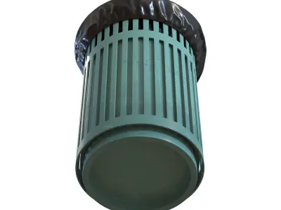 Trash bin 3D model 4