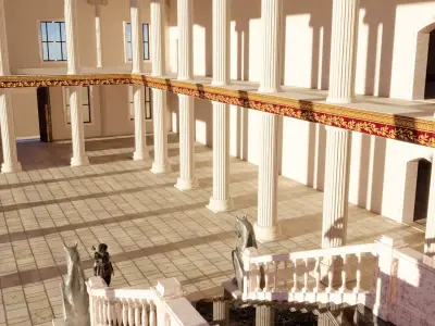 Ancient Roman Government Building Low-poly 3D model