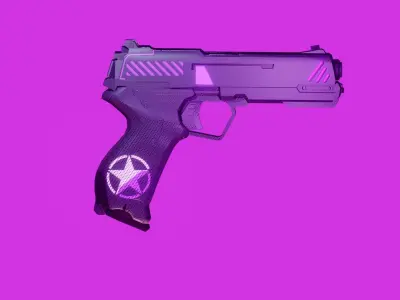 sci-fi stylized firearm Low-poly 3D model