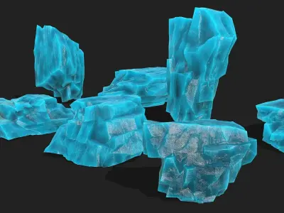 ice rocks 12 Low-poly 3D model