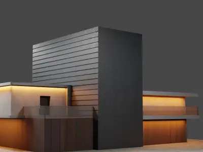 Exterior design Low-poly 3D model