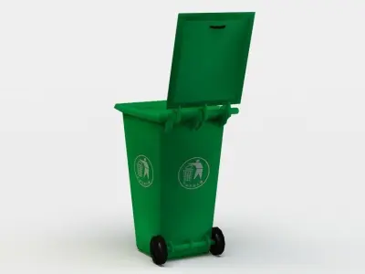 Garbage container Low-poly 3D model 9
