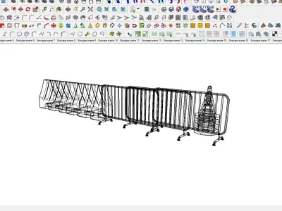 BARRIERS barricade Low-poly 3D model