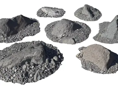 Beach Rock  Low-poly 3D model