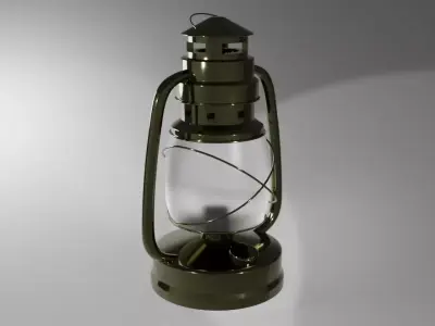 Brushed Brass Gas Lantarn 3D model