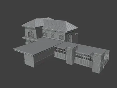 Rhinecliff Detailed Brick Train Station 3D print model