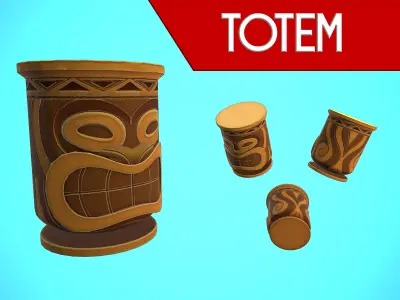 TOTEM STYLIZED CARTOON Low-poly 3D model