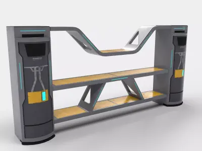 Sci-fi Closet Shelf Low-poly 3D model