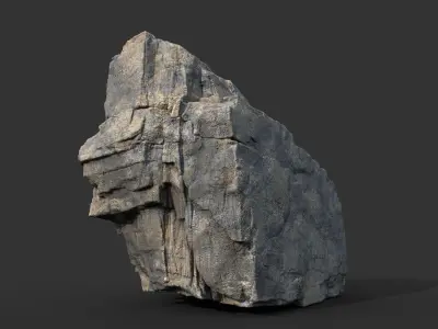 Realistic Blocky Rock 03 250612 Low-poly 3D model