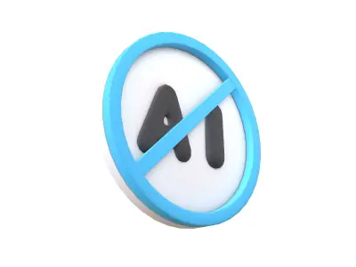 Prohibited AI Symbol V1 003 Low-poly 3D model