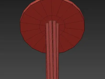 PETRA gold chandelier with two round circles hanging from it 3D model