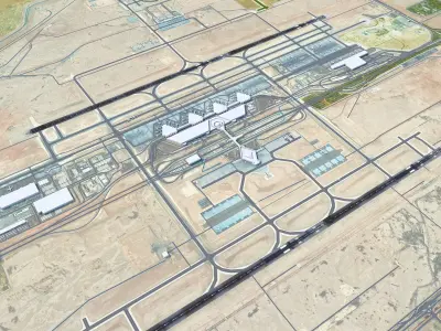 King Khalid International Airport 15km Low-poly 3D model