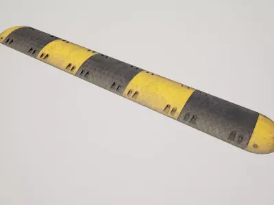Speed Bump Curb Low-poly 3D model