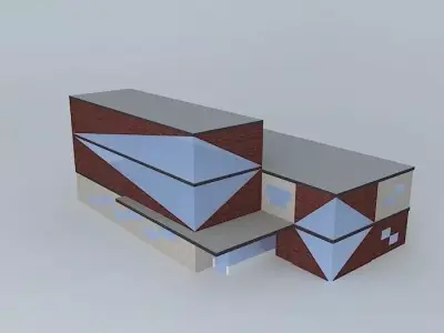 Exterior building with triangles Free 3D model