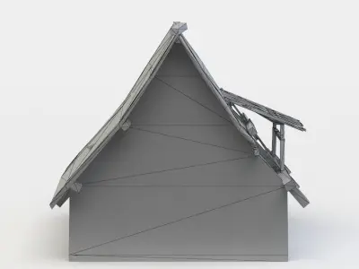 Damaged third floor Low-poly 3D model