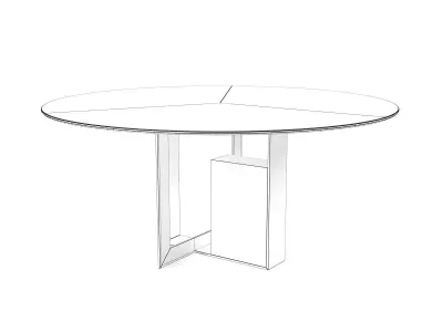 Moore Round Dining Tables 3D model