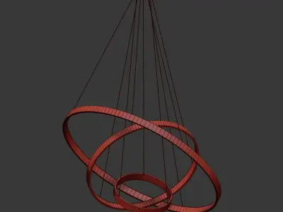 indoor modern circular ring chandelier 3D model