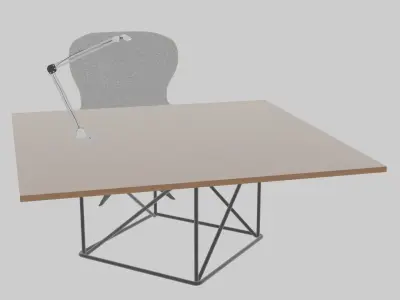 Modern Office Chair and Table 3D model
