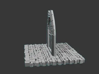 Dead cells door Low-poly 3D model