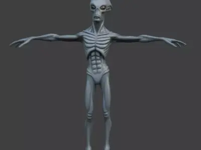 Rigged Alien low poly Low-poly 3D model