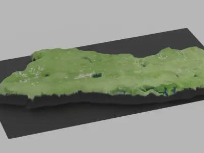 El Salvador Map Country Low-poly 3D model