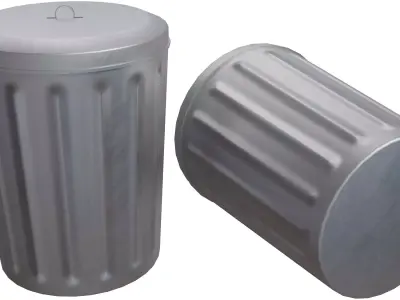 Trash Can V2 Low-poly 3D model