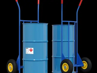 Cargo manual 400X200X1250 MM  RTT-075 P  Wheelbarrow for cargo 3D model