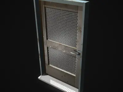 Door Lowpoly metal Low-poly 3D model
