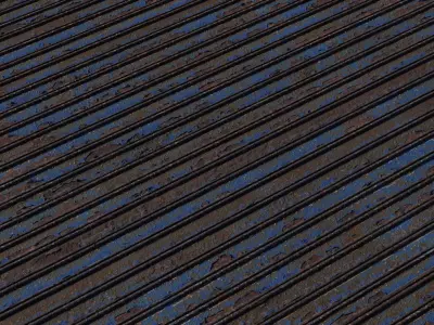 Rusty Blue Roller Shutter  Texture