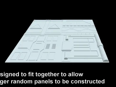 Sci-fi Panel Pack Low-poly 3D model