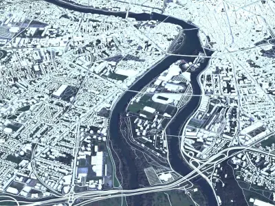 Cityscape Toulouse South-Pyrenees Spain 3D model