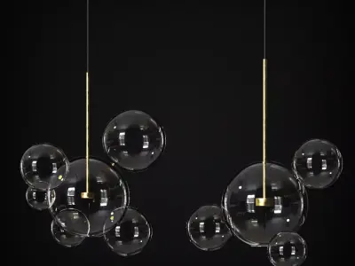 Suspension Light Giopato Coombes Bolle 4 Lamp Set 3D model