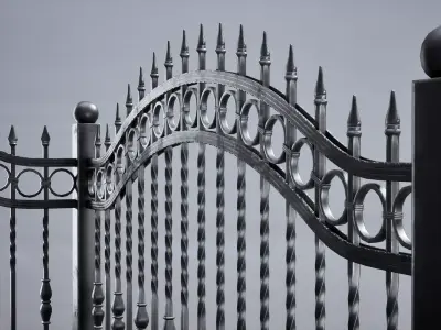 Steel Fence Free low-poly 3D model