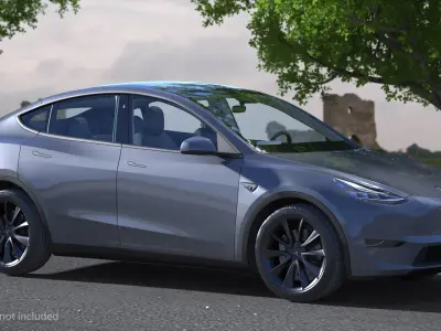  Tesla Model Y Silver 3D Model 