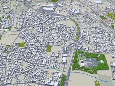 Muscat Downtown Oman Low-poly 3D model