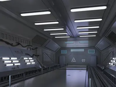 space stations passages sci fi scenarios labs spaceship 3D model