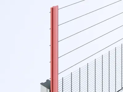 Clearvu Metal Wire Fencing System 3D model